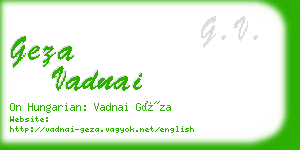 geza vadnai business card